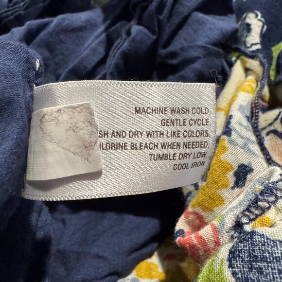 Old Navy Dress Faux Wrap Floral Cottage Dark Academia Retro Boho Midi Blue XXL - Picture 4 of 5